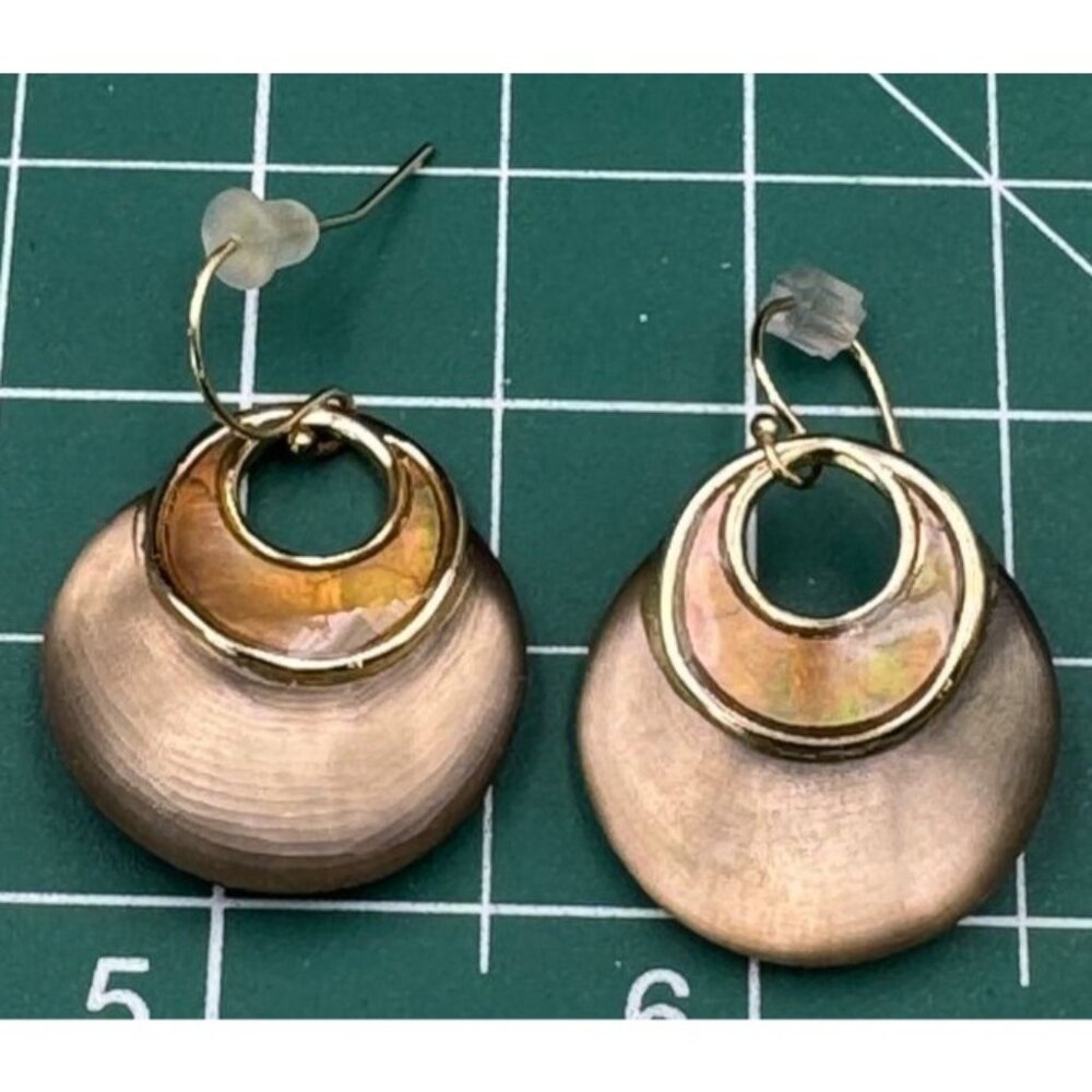 Alexis Bittar Earrings Gold Tone Black Resin Crescent Drop 1"